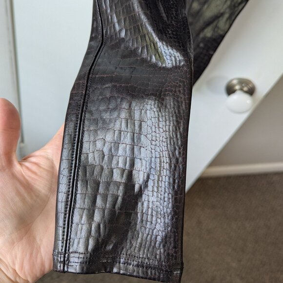 Spanx Snakeskin Faux Leather Leggings Skinny Pants Size Small - Picture 5 of 10